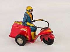 Vintage Nylint Toys Tin Windup 3-Wheel Servicycle / Scooter