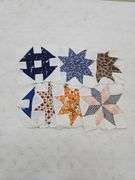 (F) Patchwork Quilt Top And Fabric Pieces