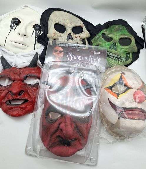 (KC) Scary Spooky Halloween Masks, All Masks are around 9"