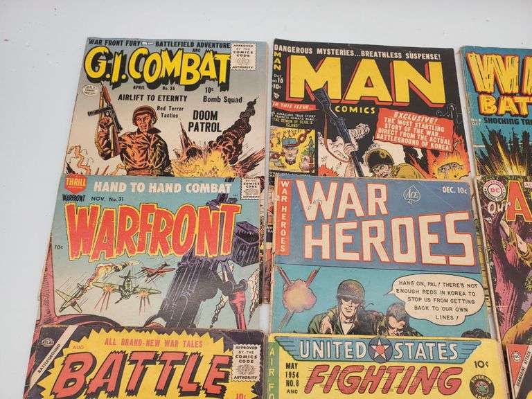 13 1950’s Golden Age War and Battle Comic Books including Battle Ground ...