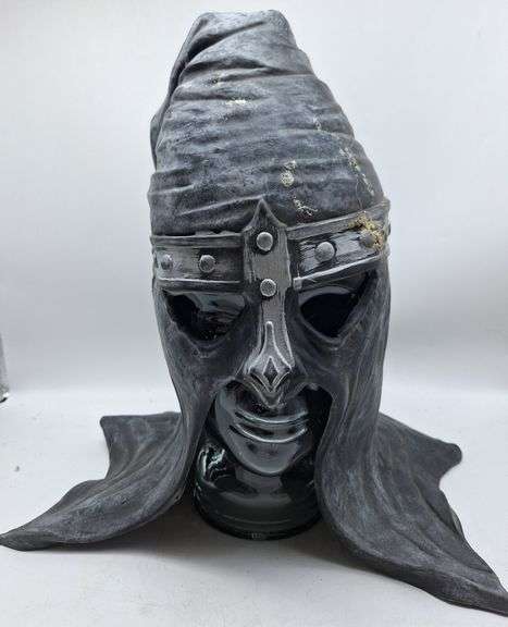 (KC) Distortions Unlimited Rubber Mask 1990s Vintage Rare Mideival Knight Mask, Paint Damage, 14"