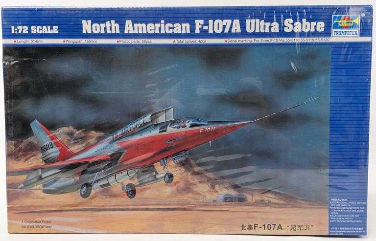 1/72 Scale Trumpeter North American F-107A Ultra Sabre Model Kit - Sealed