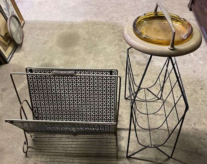 (F) Vintage Ash Tray Magazine Racks 23” and 15” - Kraft Auction Service ...