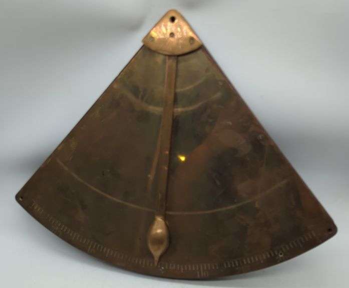 (DE) Vintage Brass Marine Clinometer. Approx 14" tall.
