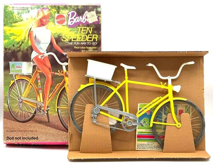 Vintage 1973 Mattel BarbieE Ten Speeder Yellow Bike