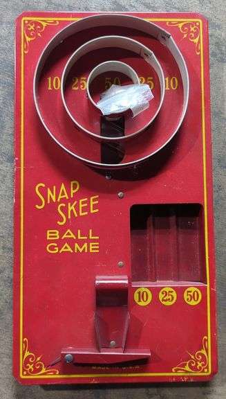 (DE) Miniature version of Snap Skee ball game. Approx 15" x 8".