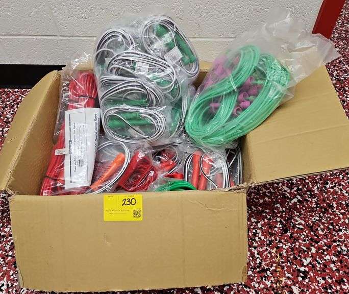 Box Of Various Lengths & Colors Of Jump Ropes. - Kraft Auction Service, LLC