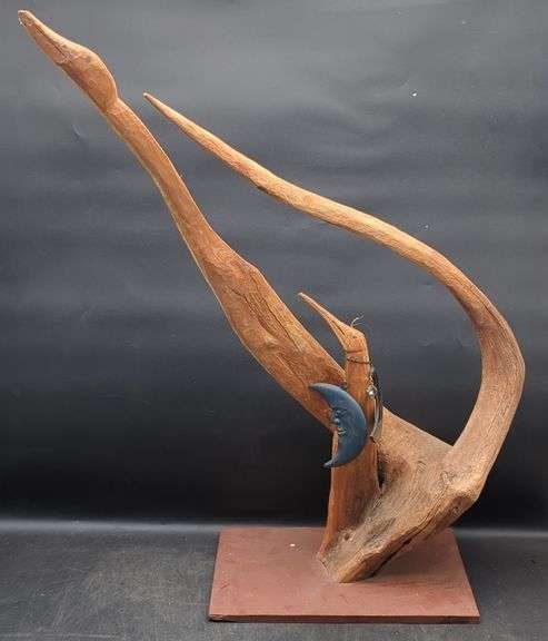 (DE) Handmade Driftwood sculpture. Approx 25" tall.