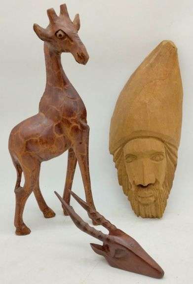 (DE) Wooden figures. Sizes range from 7" to 14".