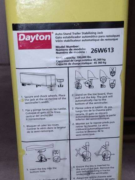 Dayton Auto-Stand Trailer Stabilizer Jack (Model 26W613)