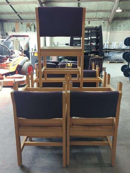 Purple Upholstered Wooden Chairs