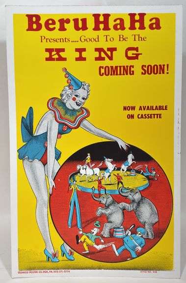 Vintage Beru HaHa Circus Card Stock Advertising Poster Sign