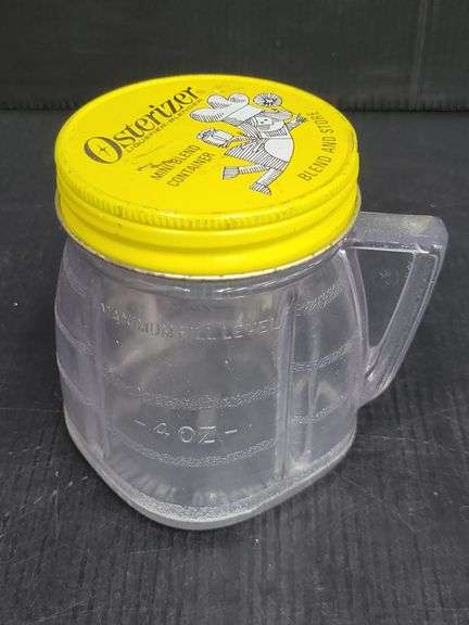 (Q) Vintage Osterizer Mini Blend Containers And Old Country Store Ball And Kerr Jars