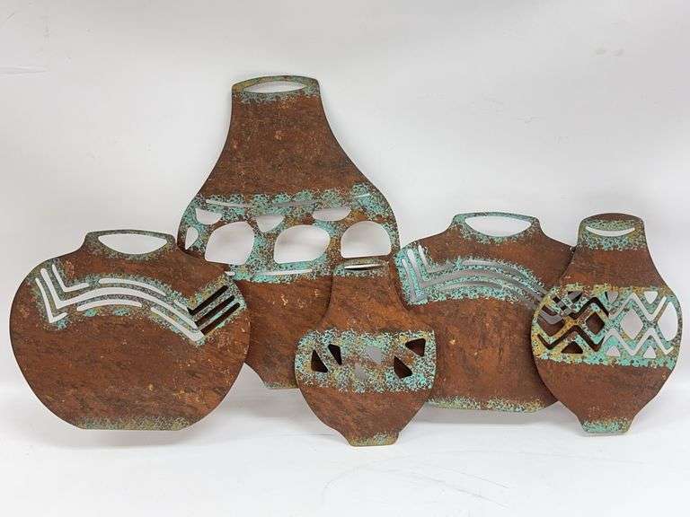 3ft Southwestern Pottery Metal Art Sculpture