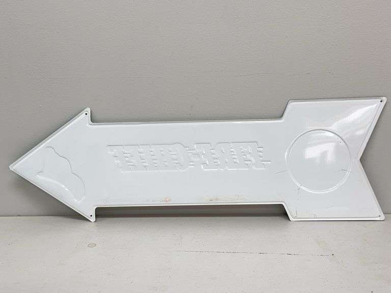 Texaco Fire Chief Embossed Metal Arrow Sign