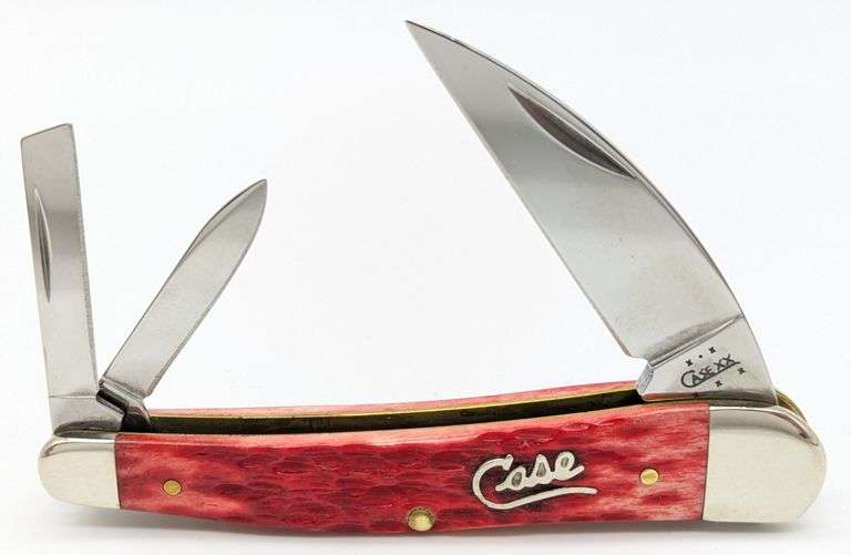 2004 Case XX Silver Script Red Bone Seahorse Whittler 6355WH