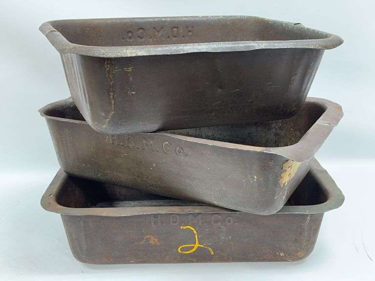 Lot Of 3 H.D.M. Co. Industrial Factory Bins / Harley Davidson