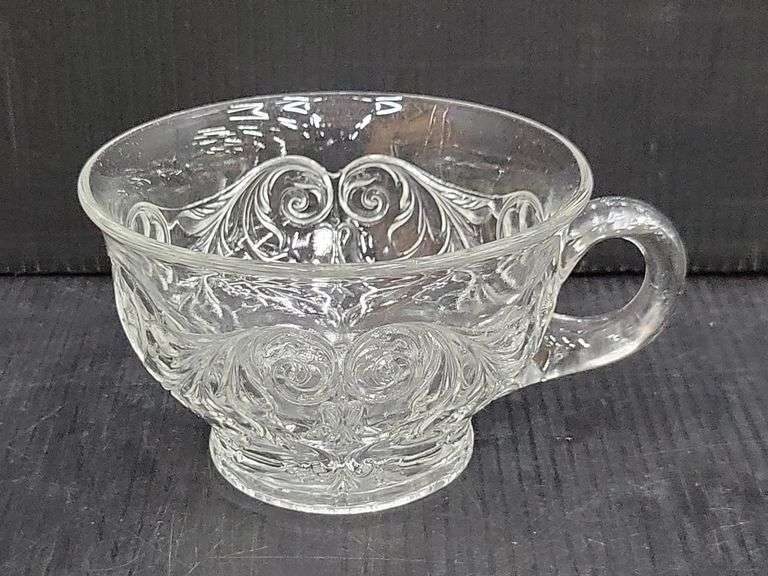 (Q) McKee Rock Crystal Champagne Glasses, Water Goblet And Cup
