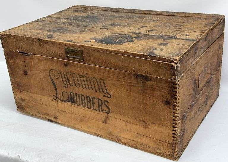 Large Vintage Lycoming Rubbers Wood Crate