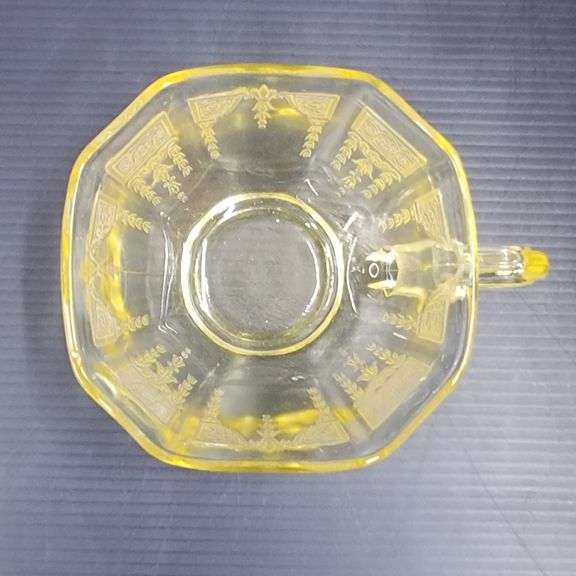 (Q) Yellow Depression Glass - Princess Topaz - Tea Cups