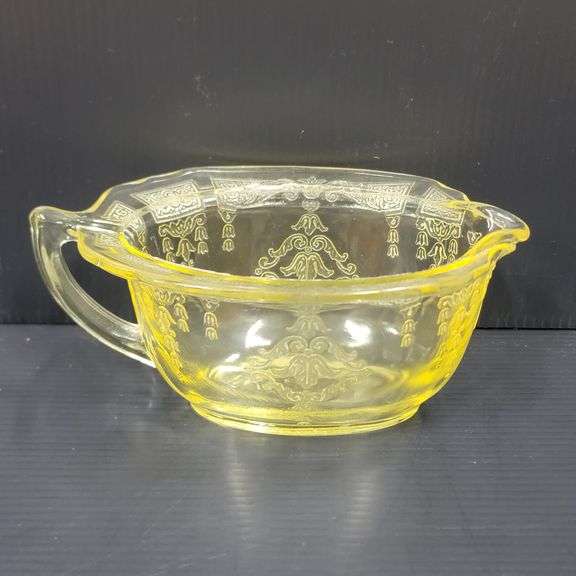(Q) Yellow Depression Glass -Princess Topaz- Creamers