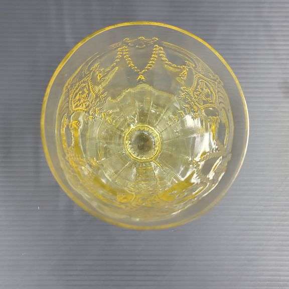 (Q) Yellow Depression Glass - Anchor Hocking Cameo Ballerina - Water Tumblers