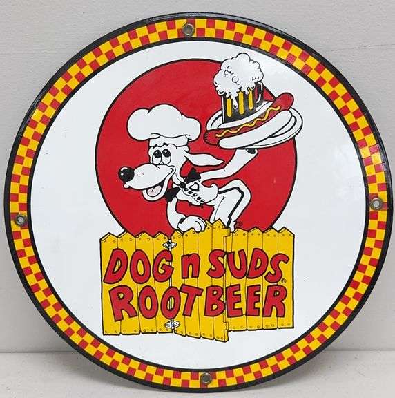 Dog N Suds Root Beer Porcelain Sign