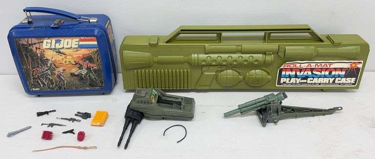 1980s Hasbro GI Joe ARAH Weapons Accessories / Luncbox , Play Mat and More