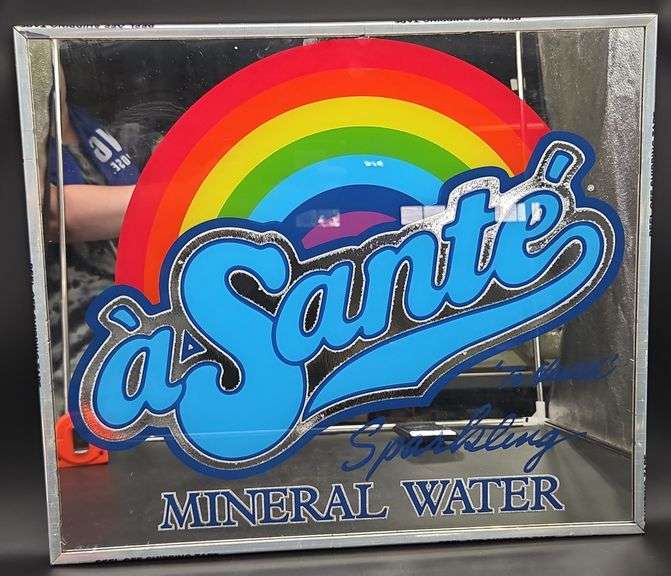 (A) Vintage àSanté Mineral Water Mirror Sign - Kraft Auction Service, LLC