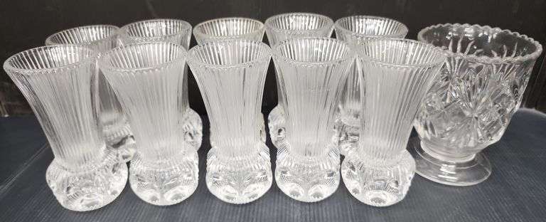 (Q) Waterford & Fostoria Crystal Vases.
