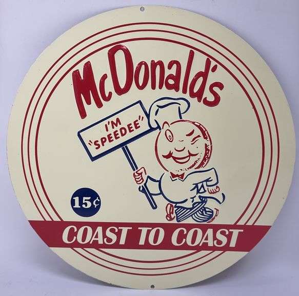 McDonald’s Embossed Tin Speeder Advertising Sign