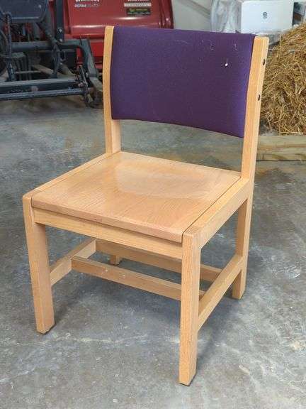 Purple Upholstered Wooden Chairs