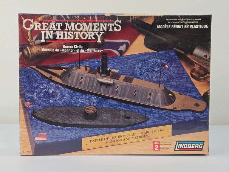 Lindberg Civil War Battle of the Monitor and Merrimac Model Kit - Sealed
