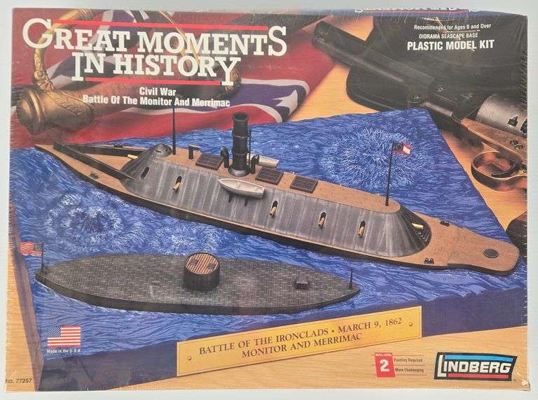 Lindberg Civil War Battle of the Monitor and Merrimac Model Kit - Sealed
