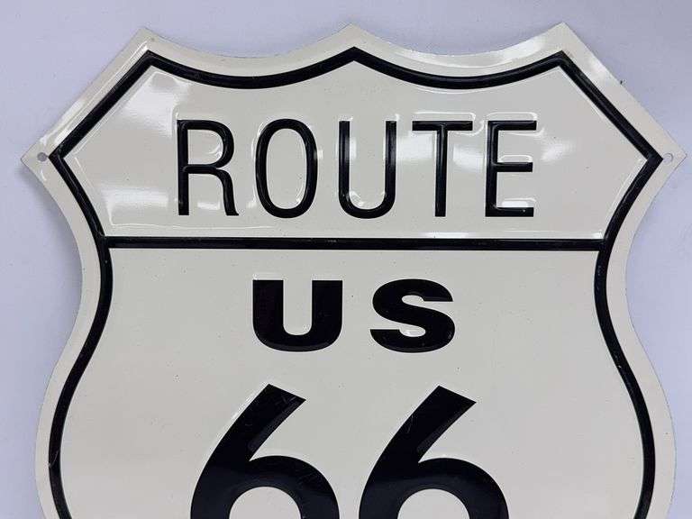 Route 66 Embossed Metal Sign