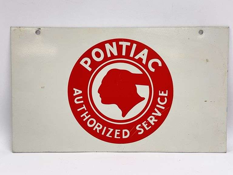 Pontiac Authorized Service Double Sided Metal Sign