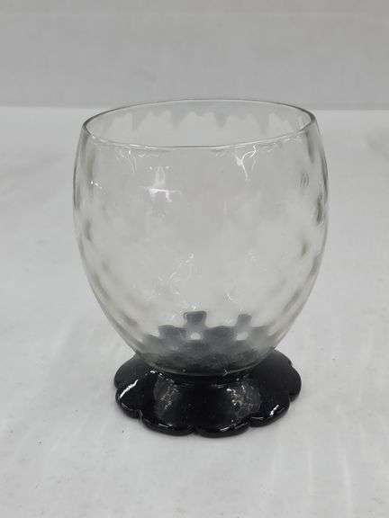 (Q) 9 MCM Black Lily Pad Texture Cocktail Glasses