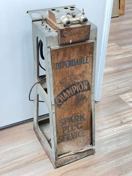 Vintage Champion Spark Plugs Spark Plug Cleaner w/ Original Tin Sign