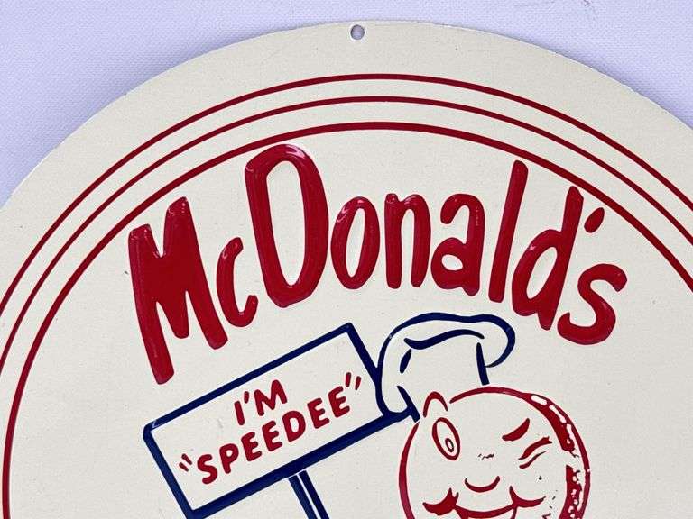 McDonald’s Embossed Tin Speeder Advertising Sign