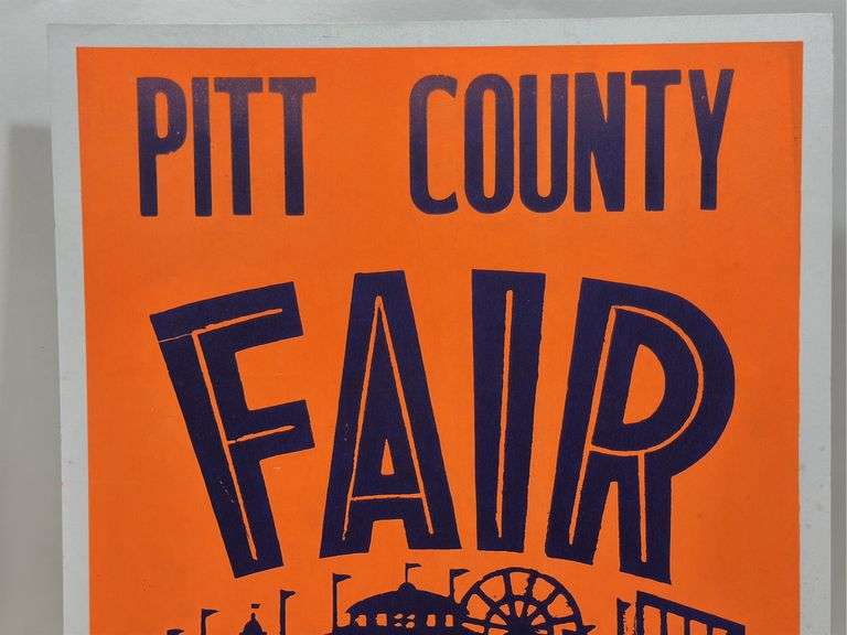 Vintage Pitt County Fair Greenville Card Stock Advertising Poster Sign
