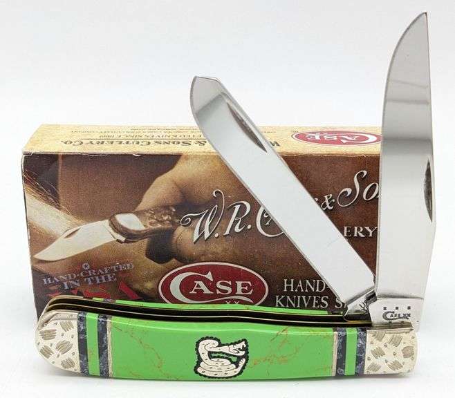2015 Case XX Brian Yellowhorse Rattlesnake Green Marbled Gem Custom Trapper 3254 w/ box