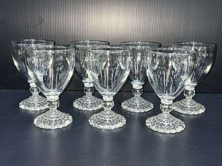 (Q) Libbey Chivalry Clear Water Goblets