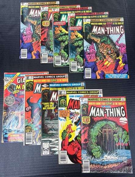 (J) Marvel Comics The Man-Thing Comic Books, 10 In Total.