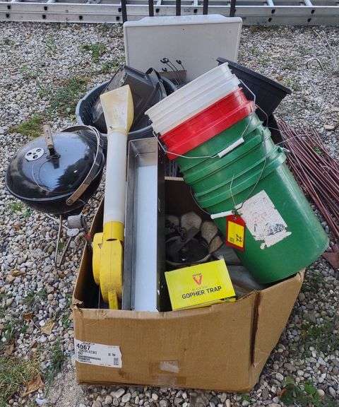 Outdoor Grill, Buckets, Planters, & More