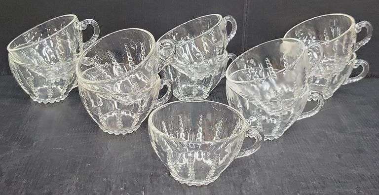 (Q) Vintage Federal Glass Columbia Depression Glass Cups