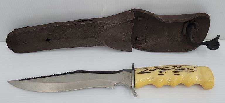 (A) Vintage Scubapro Fixed Blade Dive Knife w/ Sheath