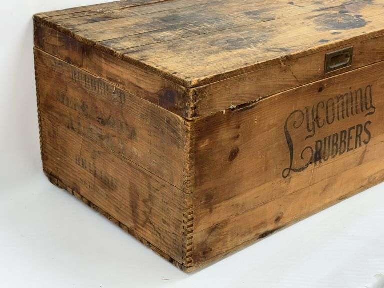 Large Vintage Lycoming Rubbers Wood Crate