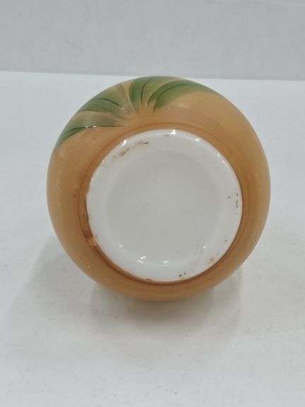 (Q) Westmoreland Hand Painted Tulip Milk Glass Vase