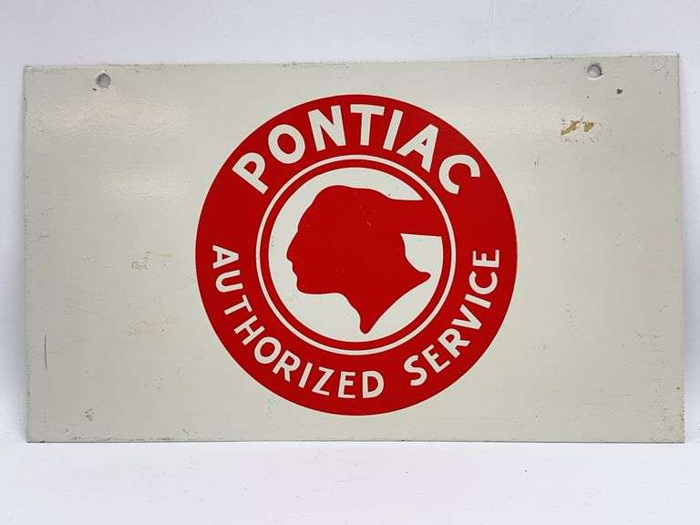 Pontiac Authorized Service Double Sided Metal Sign