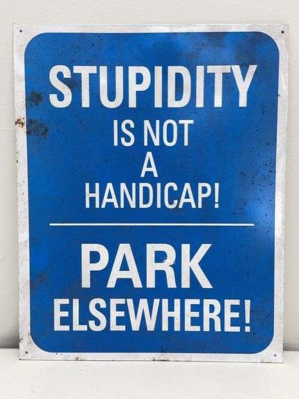 Metal Stupidity Sign